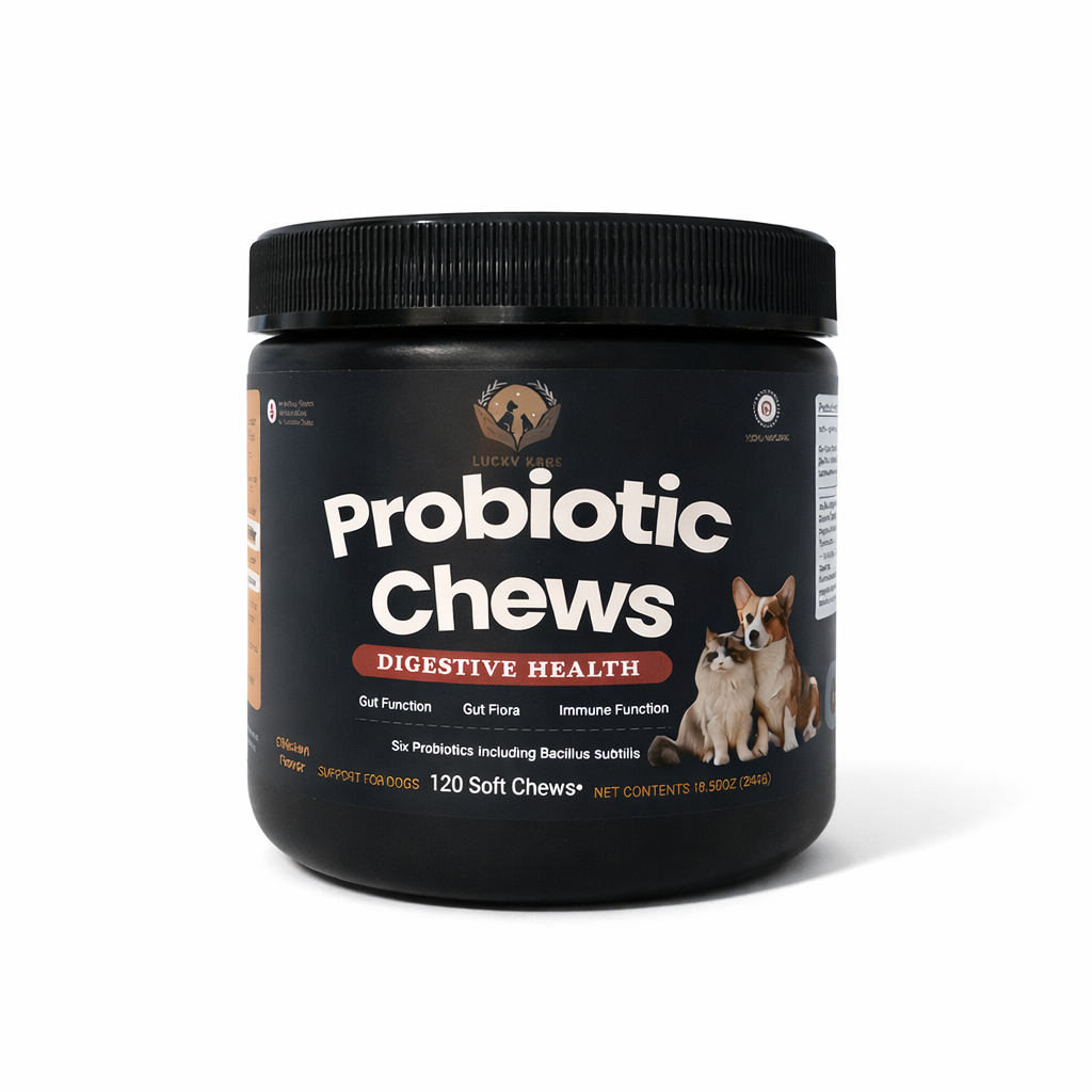Lucky Kare Probiotic Chews for Dogs & Cats – Digestive Health & Immune Support – 120 Soft Chews