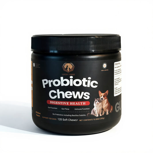 Lucky Kare Probiotic Chews for Dogs & Cats – Digestive Health & Immune Support – 120 Soft Chews